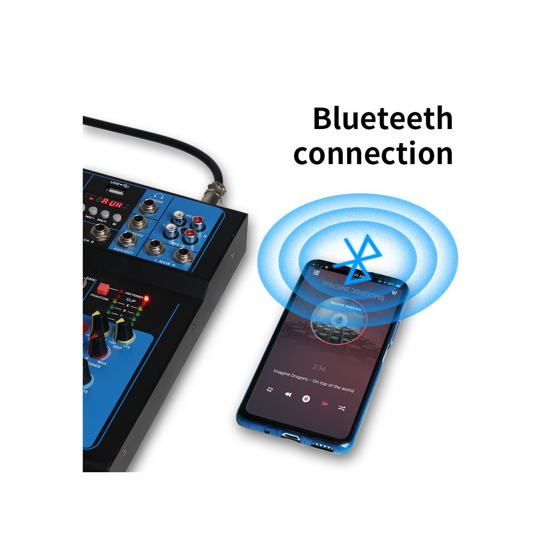 Mixer professionale 4/7 canali Bluetooth/USB/Stereo RCA 8053323553106  F-7 SP522