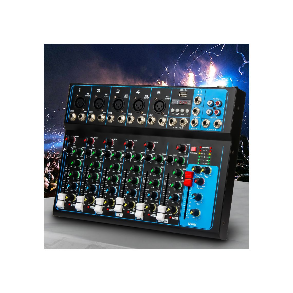 Mixer professionale 4/7 canali Bluetooth/USB/Stereo RCA 8053323553106  F-7 SP522