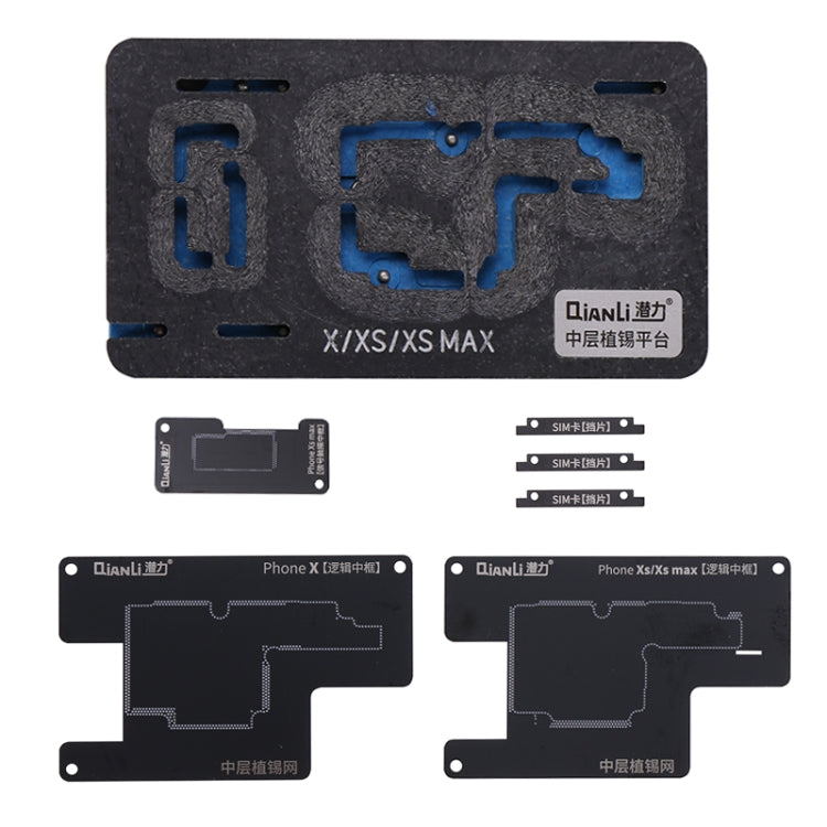 Piattaforma di stencil Reballing Qianli BGA per iPhone X / XS / XS Max, For iPhone X / XS / XS Max