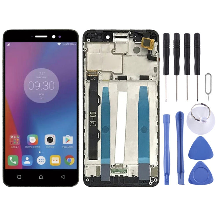 LCD Screen and Digitizer Full Assembly with Frame for Lenovo K6 Power, For Lenovo K6 Power