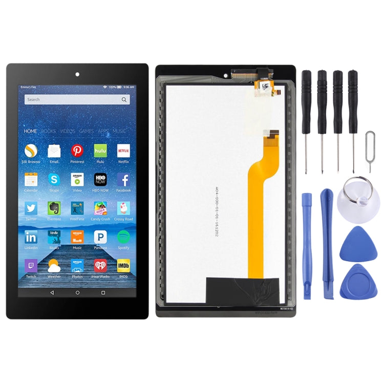 LCD Screen and Digitizer Full Assembly for Amazon Kindle Fire 7th HD 7 2017 HD7 SR043KL160;, For Amazon Kindle Fire 7th