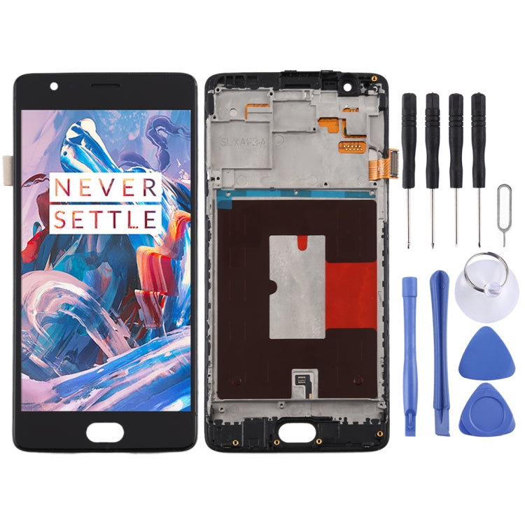 Per OnePlus 3 / 3T A3000 A3010 TFT Materiale Schermo LCD e digitalizzatore Assemblaggio completo con cornice, For OnePlus 3 / 3T
