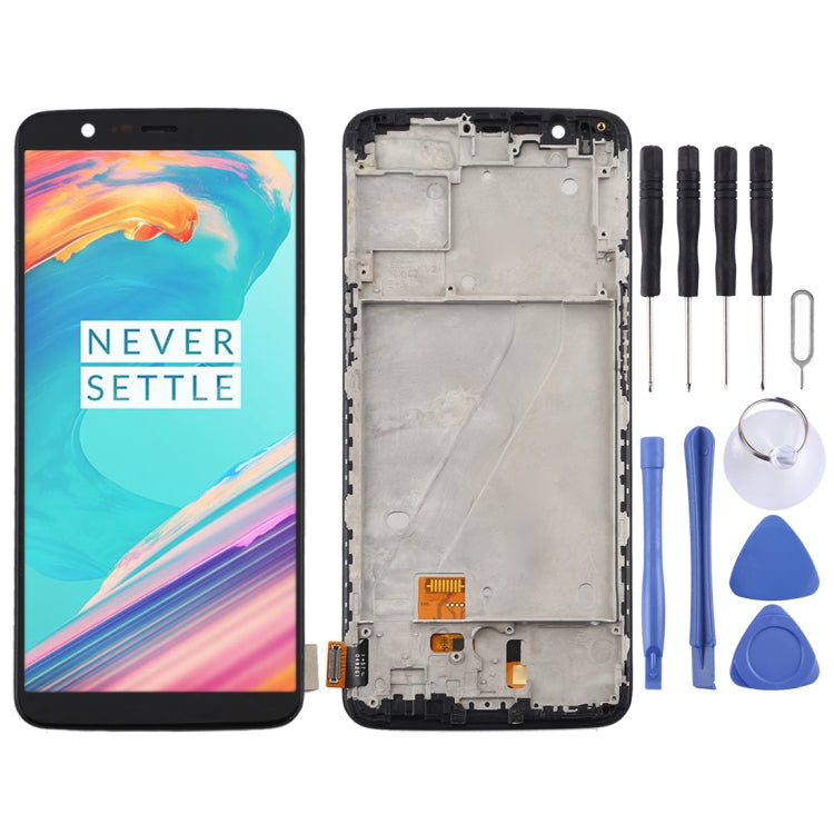 Per OnePlus 5T A5010 TFT Materiale Schermo LCD e digitalizzatore assemblaggio completo con cornice, For OnePlus 5T