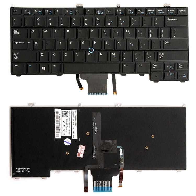 US Version Keyboard with Backlight for DELL latitude 12 7000 E7240 E7440 E7420, For DELL latitude 12 (US)
