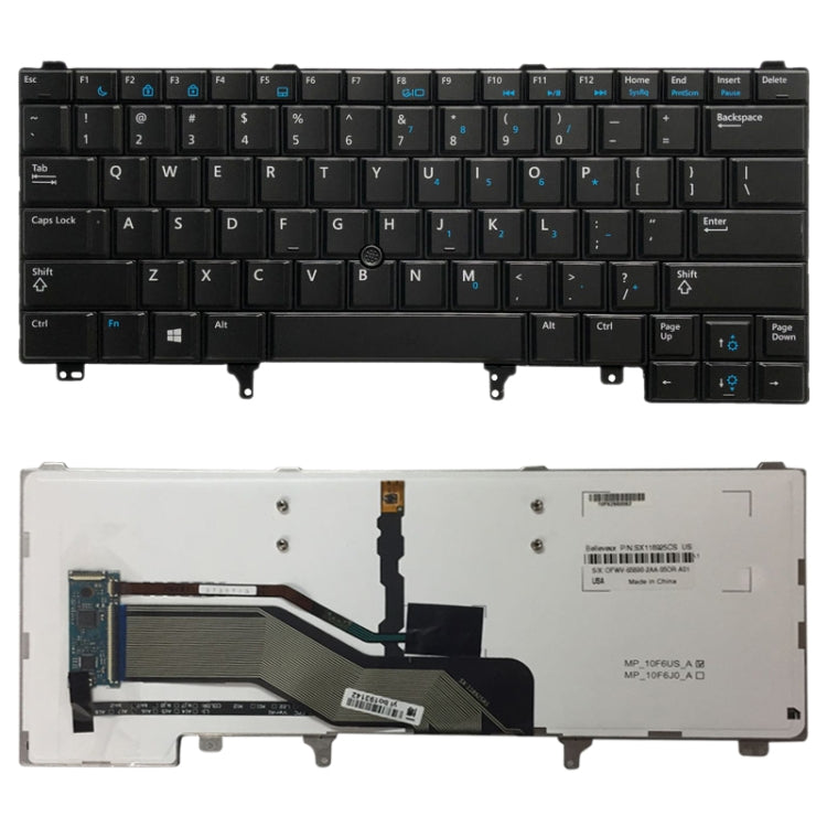 US Version Keyboard with Backlight and Pointing for Dell Latitude E6420 E6320 E6430 E5420 E5430 E6430s, For Dell Latitude E6420 (US)