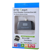 Kit di connessione per lettore di smart card Micro SD + SD + USB 2.0 + porta micro USB a micro USB OTG con indicatore luminoso a LED