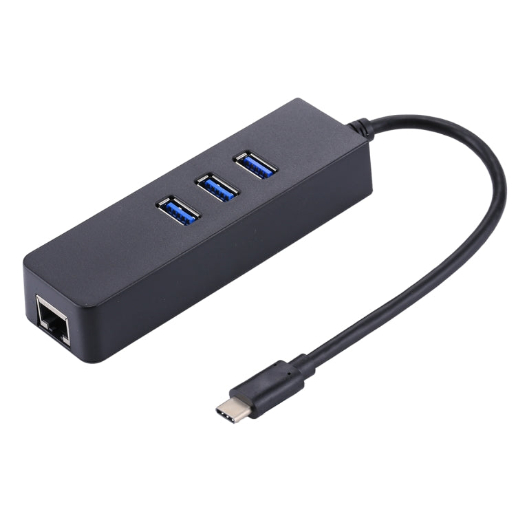 USB-C/Type-C a 3 porte USB 3.0 HUB + adattatore Gigabit Ethernet ad alta velocità RJ45 Adattatore LAN multifunzione, 3 Ports USB + RJ45