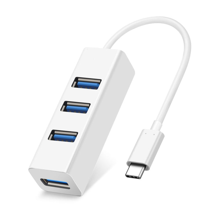 Adattatore HUB portatile USB-C/Type-C maschio a 4 porte USB femmina, 4 Ports USB (White)
