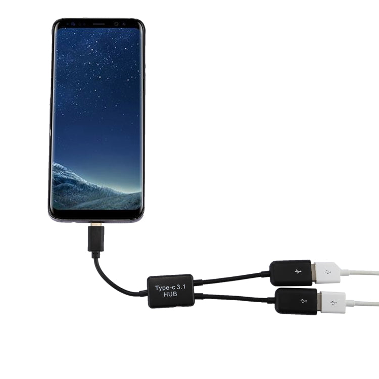 Adattatore HUB portatile USB-C/Tipo-C maschio a doppia porta USB femmina per MacBook, PC, laptop, tablet, smartphone, 2 Ports USB