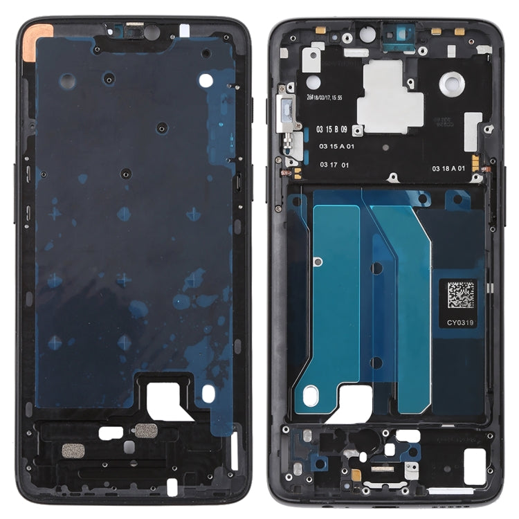 Per OnePlus 6 alloggiamento anteriore cornice LCD cornice con tasti laterali, For OnePlus 6 (Frosted Black)