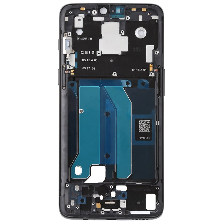 For OnePlus 6 Front Housing LCD Bezel Frame with Side Keys, For OnePlus 6 (Frosted Black)