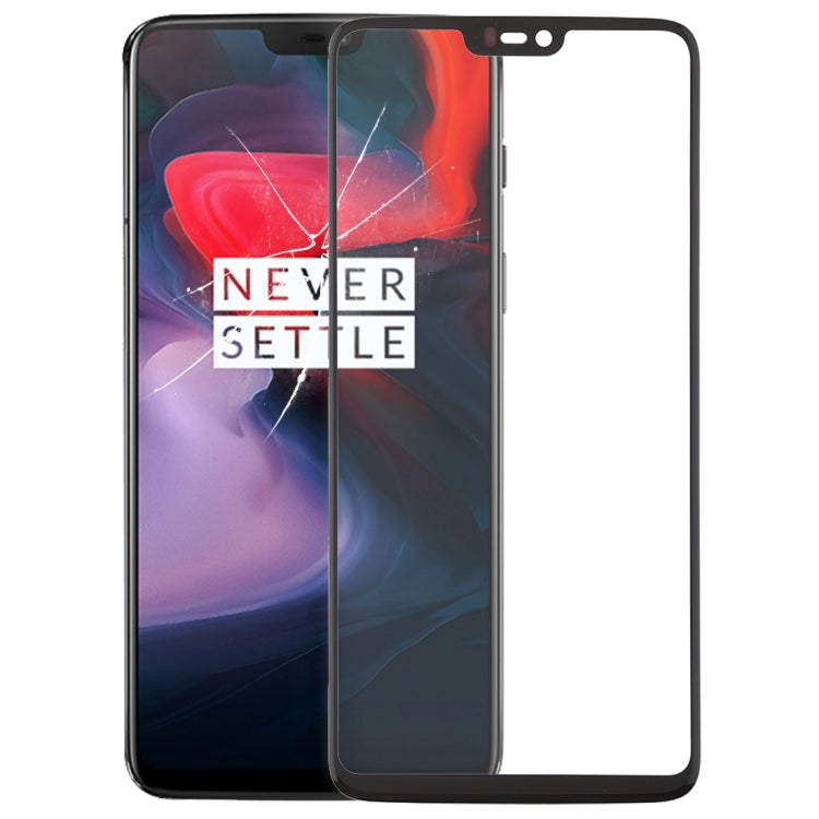 Per lente in vetro esterna dello schermo anteriore OnePlus 6, For OnePlus 6 Black