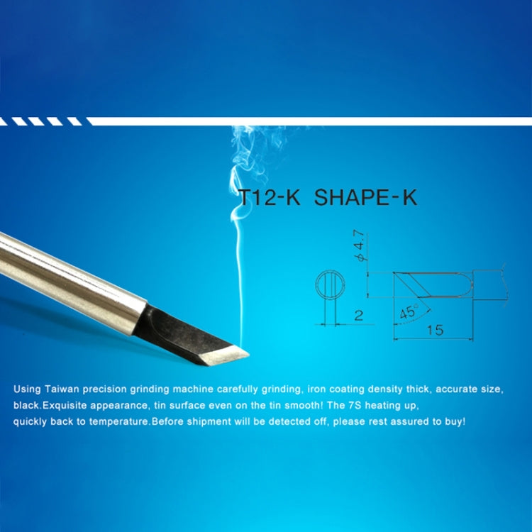 Punta per saldatore senza piombo QUICKO T12-K nera, T12-K