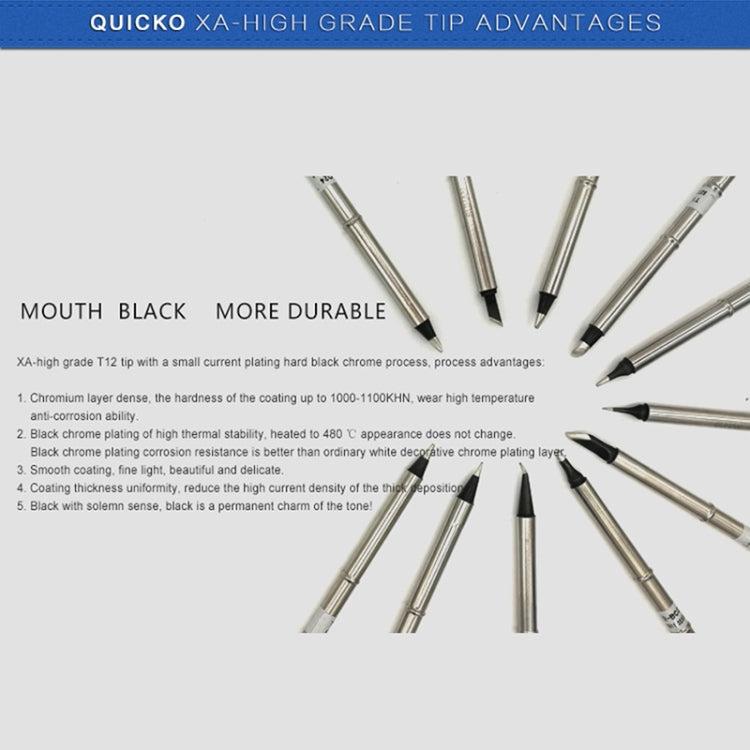 Punta per saldatore senza piombo QUICKO T12-K nera, T12-K