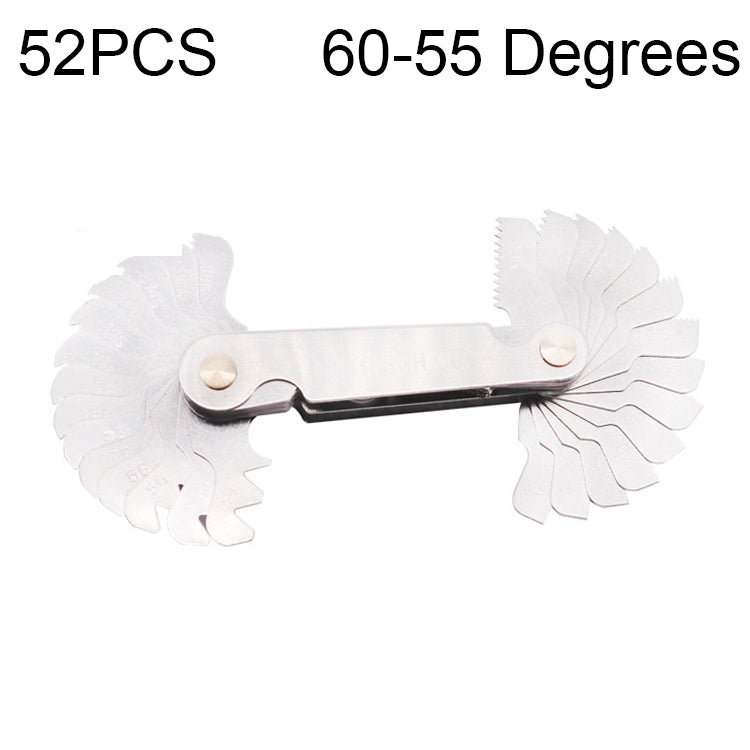 52 pezzi metrico 60 gradi + calibro per filettatura in acciaio inossidabile CR britannico da 55 gradi, 52 PCS Thread Gauge