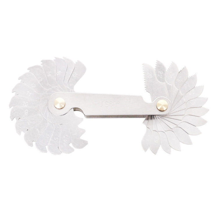 Calibro per filettatura in acciaio inossidabile CR da 60 gradi da 30 pezzi con passo della vite USA, 30 PCS Thread Gauge