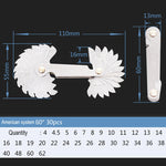 Calibro per filettatura in acciaio inossidabile CR da 60 gradi da 30 pezzi con passo della vite USA, 30 PCS Thread Gauge