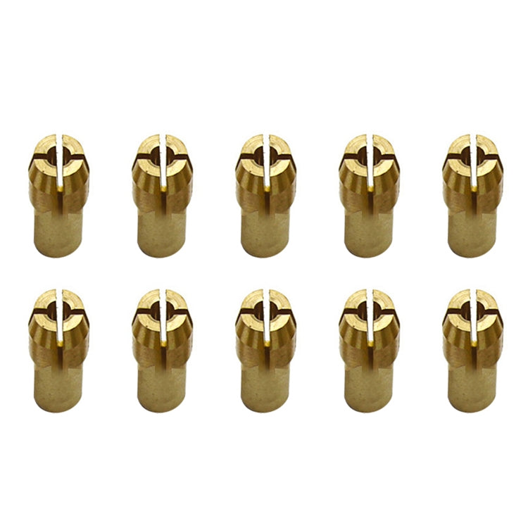 Dado di serraggio in rame a tre griffe da 10 pezzi per raccordi per mulini elettrici, diametro del foro: 2,2 mm, Bore diameter: 2.2mm