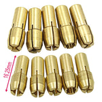 Dado di serraggio in rame a tre griffe da 10 pezzi per raccordi per mulini elettrici, diametro del foro: 2,2 mm, Bore diameter: 2.2mm