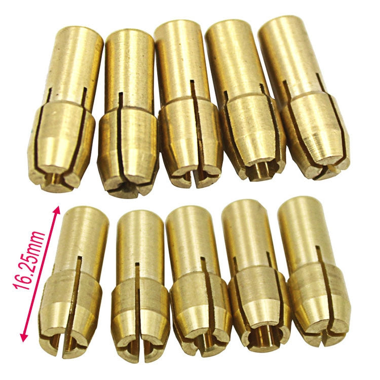 Dado di serraggio in rame a tre griffe da 10 pezzi per raccordi per mulini elettrici, diametro del foro: 2,2 mm, Bore diameter: 2.2mm