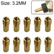 Dado di serraggio in rame a tre griffe da 10 pezzi per raccordi per mulini elettrici, diametro del foro: 3,2 mm, Bore diameter: 3.2mm