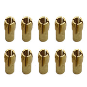 Dado di serraggio in rame a tre griffe da 10 pezzi per raccordi per mulini elettrici, diametro del foro: 3,2 mm, Bore diameter: 3.2mm