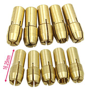 Dado di serraggio in rame a tre griffe da 10 pezzi per raccordi per mulini elettrici, diametro del foro: 3,2 mm, Bore diameter: 3.2mm