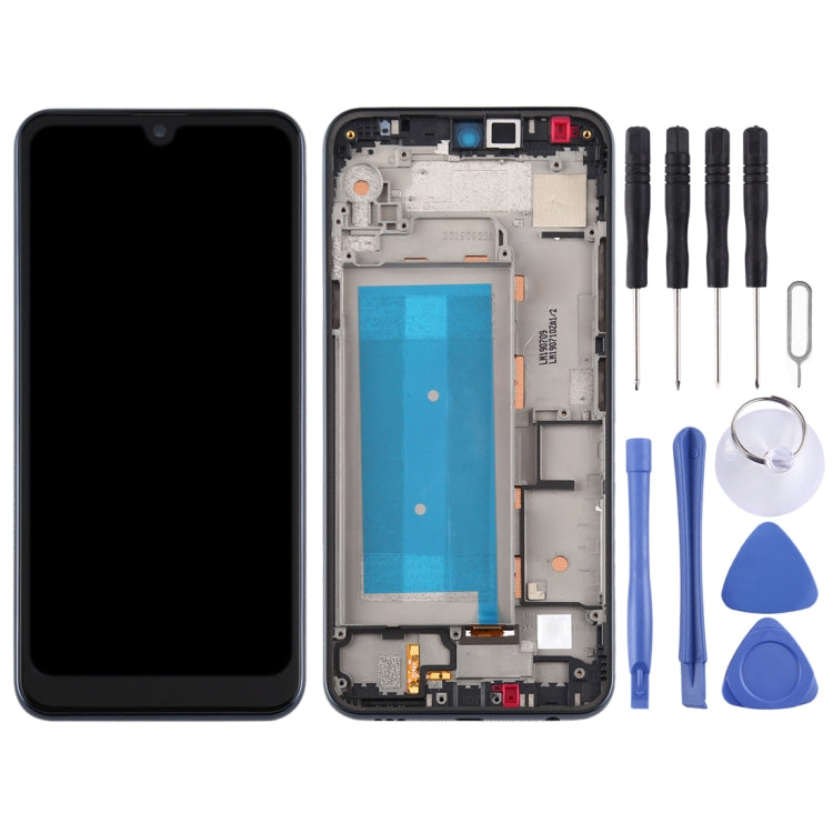 LCD Screen and Digitizer Full Assembly with Frame for LG Q60 X525ZA X525BAW X525HA X525ZAW / LG X6 2019 LMX625N X625N X525, Single SIM, For LG Q60(Single SIM)