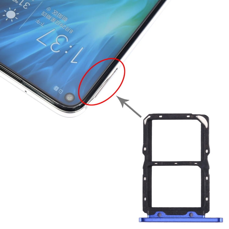 SIM Card Tray + SIM Card Tray for Huawei Honor 20S, For Huawei Honor 20S, For Huawei Honor 20S (Dark Blue)