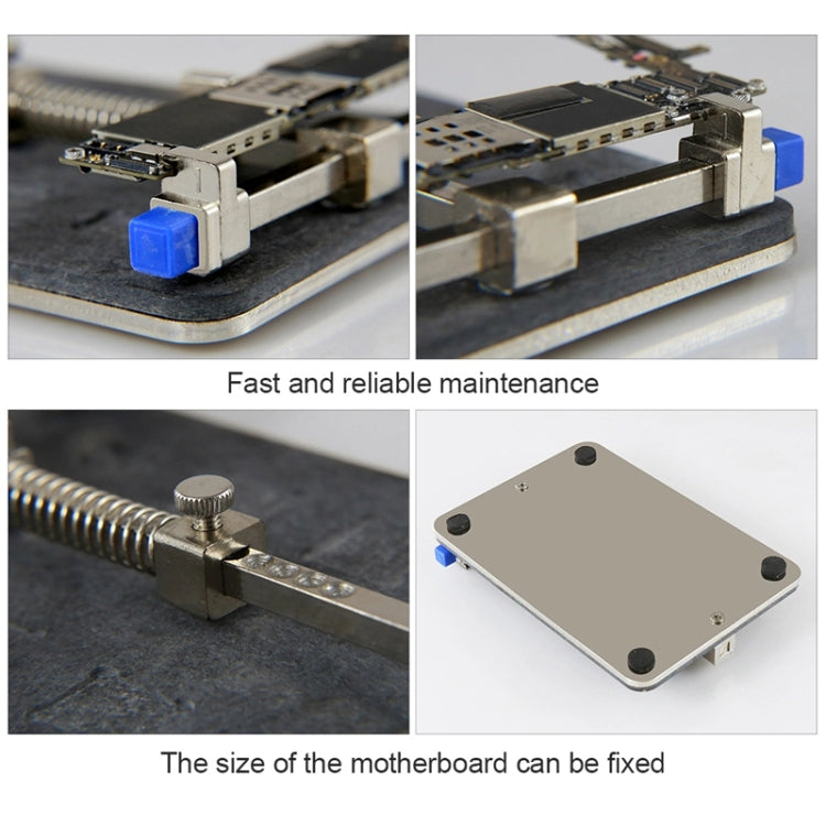 BEST-001E Stazione di lavoro per dispositivo di supporto per circuito stampato in acciaio inossidabile FIX fai-da-te per strumenti di riparazione di chip, BEST-001E