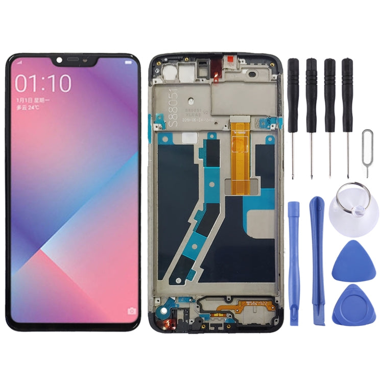 Schermo LCD e digitalizzatore assemblato completo con cornice per OPPO A5 / A3s, For OPPO A5 / A3s