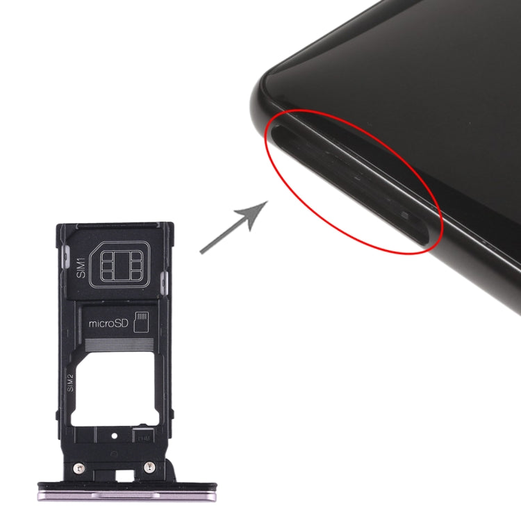 Vassoio scheda SIM + Vassoio scheda SIM + Vassoio scheda micro SD per Sony Xperia XZ2, For Sony Xperia XZ2