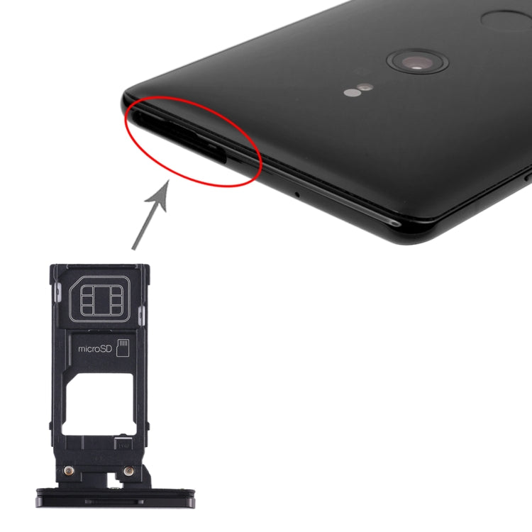 Vassoio scheda SIM + vassoio scheda micro SD per Sony Xperia XZ3, For Sony Xperia XZ3, For Sony Xperia XZ3 (Purple)
