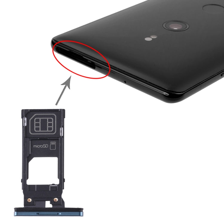 Vassoio scheda SIM + vassoio scheda micro SD per Sony Xperia XZ3, For Sony Xperia XZ3, For Sony Xperia XZ3 (Purple)