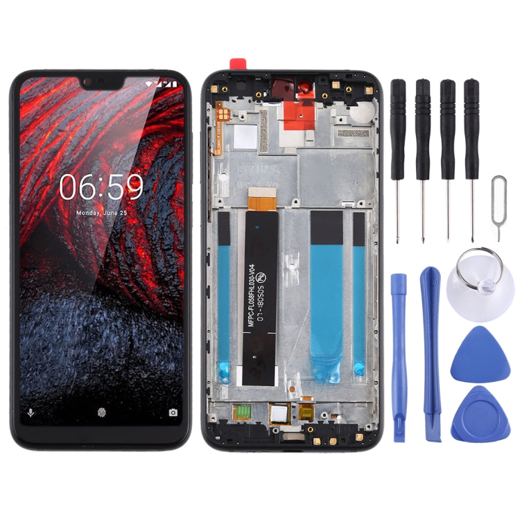 LCD Screen and Digitizer Full Assembly with Frame for Nokia X6 / 6.1 Plus TA-1099 TA-1116 TA-1103 TA-1083, For Nokia X6