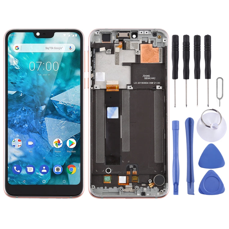 LCD Screen and Digitizer Full Assembly with Frame for Nokia 7.1 TA-1100 TA-1096 TA-1095 TA-1085 TA-1097, For Nokia 7.1