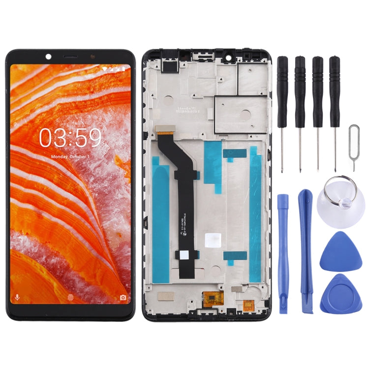 Schermo LCD e digitalizzatore assemblato completo con cornice per Nokia 3.1 Plus TA-1118, For Nokia 3.1 Plus