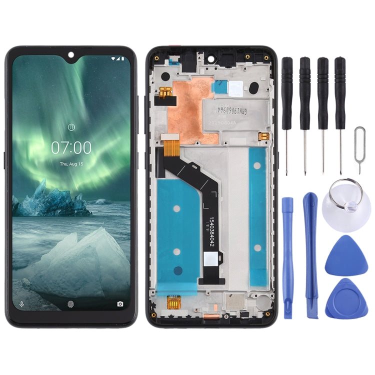 Schermo LCD e digitalizzatore assemblato completo con cornice per Nokia 7.2 TA-1196, For Nokia 7.2