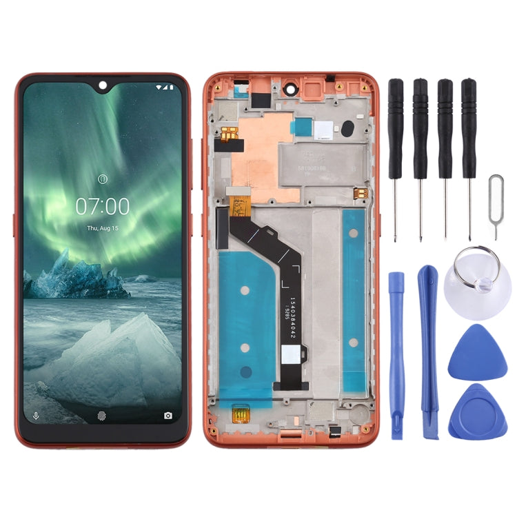 LCD Screen and Digitizer Complete Assembly with Frame for Nokia 7.2 TA-1196, For Nokia 7.2