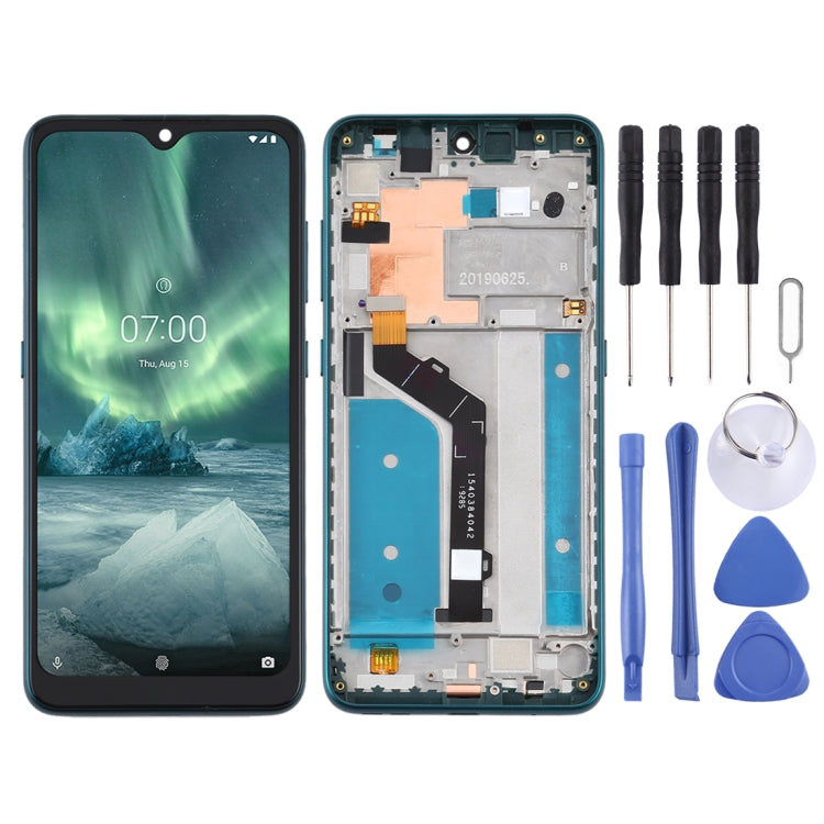 LCD Screen and Digitizer Complete Assembly with Frame for Nokia 7.2 TA-1196, For Nokia 7.2