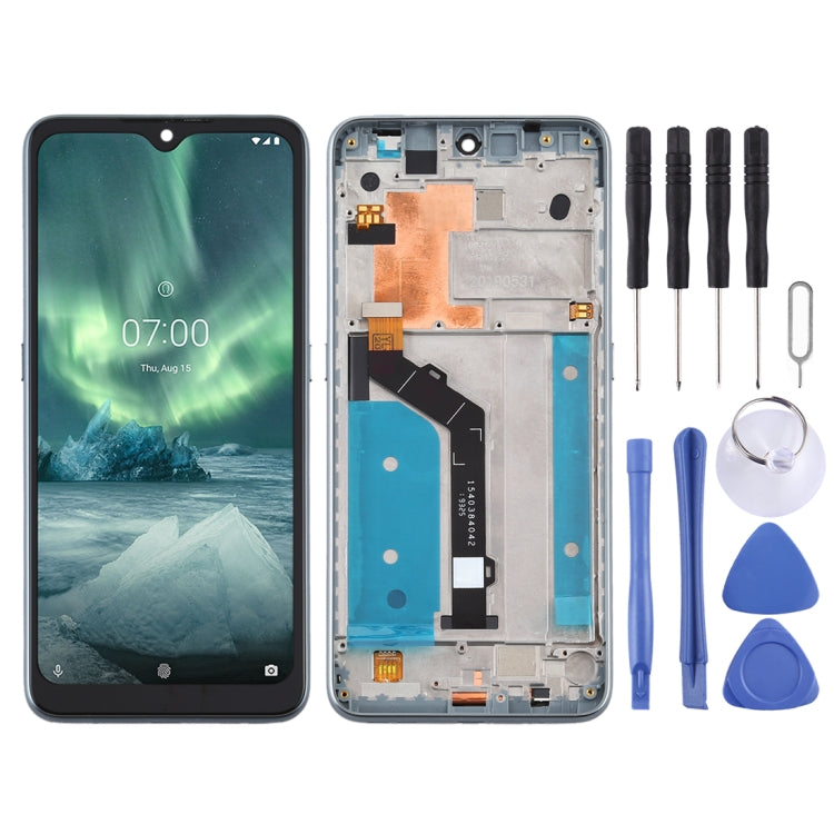 LCD Screen and Digitizer Complete Assembly with Frame for Nokia 7.2 TA-1196, For Nokia 7.2