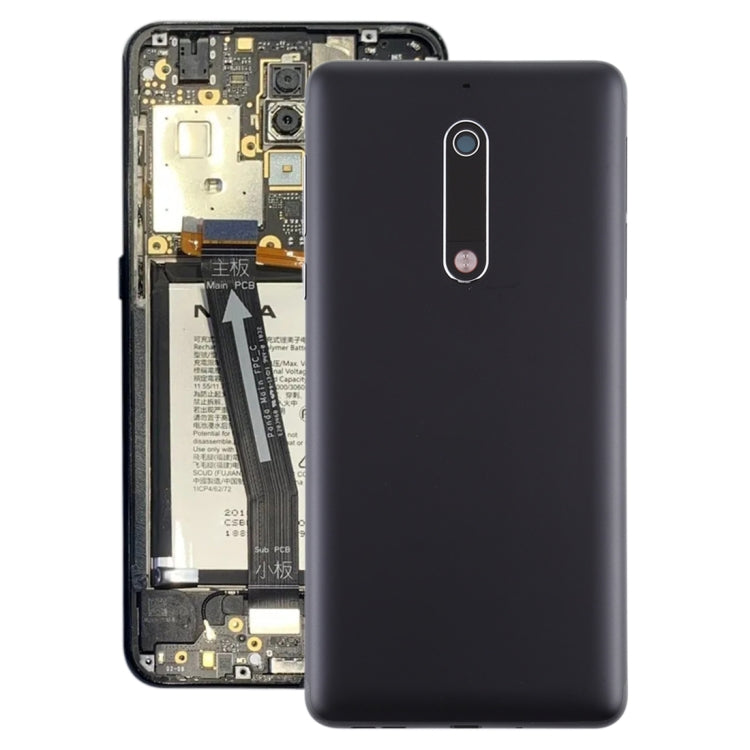 Battery Back Cover with Power &amp; Volume Button Flex Cable &amp; Camera Lens Cover for Nokia 5 TA-1024 TA-1027 TA-1044 TA-1053, For Nokia 5(with Camera Lens Cover)