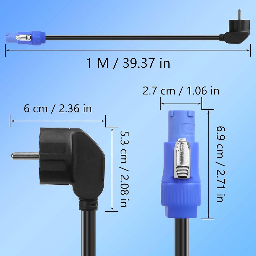 Cavo di alimentazione schuko a powercon tipo A 1,5 mm² 1m SP658