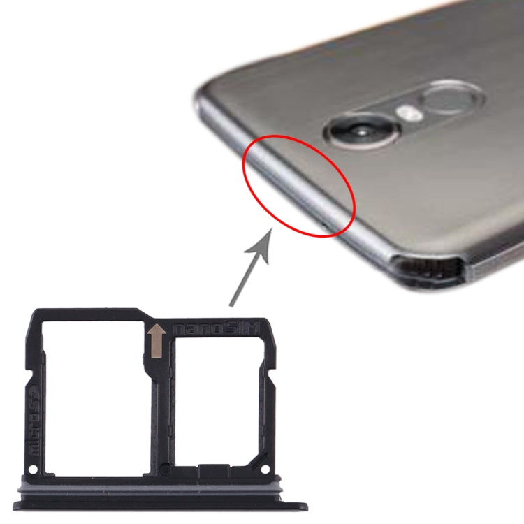 Nano SIM Card Tray + Micro SD Card Tray for LG Stylo 4 / Q Stylus Q710 / LM-Q710CS / LM-Q710MS / LM-Q710ULS / LM-Q710ULM / LM-Q710TS / LM-Q710WA, For LG Stylo 4