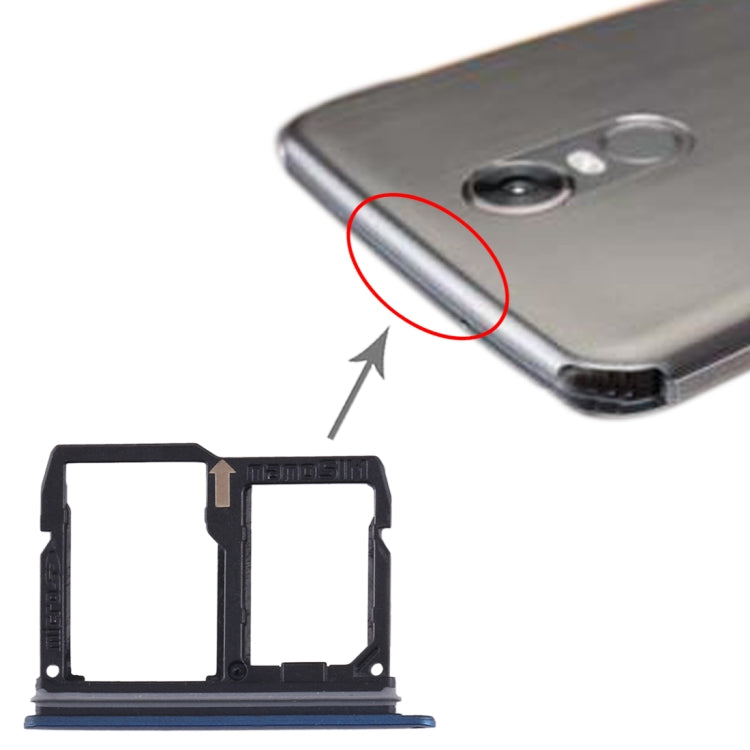 Nano SIM Card Tray + Micro SD Card Tray for LG Stylo 4 / Q Stylus Q710 / LM-Q710CS / LM-Q710MS / LM-Q710ULS / LM-Q710ULM / LM-Q710TS / LM-Q710WA, For LG Stylo 4