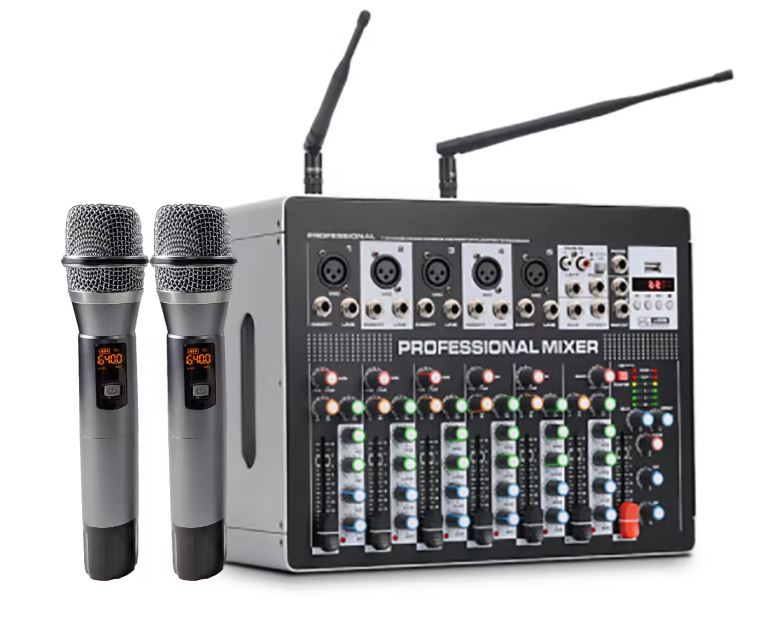 Mixer professionale 7 canali con Bluetooth e microfoni wireless U-730 SP6900
