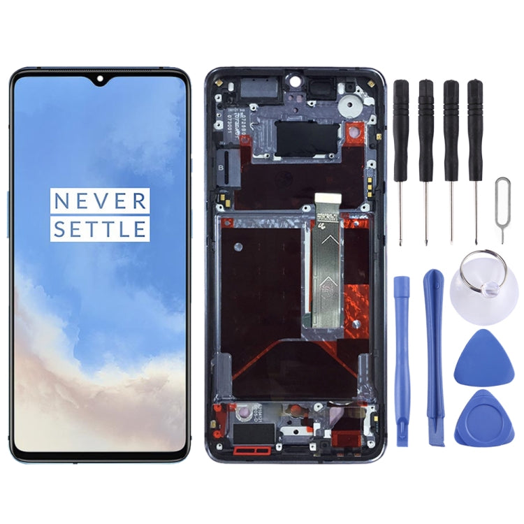 For OnePlus 7T HD1901 HD1903 HD1900 HD1905 Digitizer Full Assembly with Frame OEM LCD Screen, For OnePlus 7T(AMOLED)