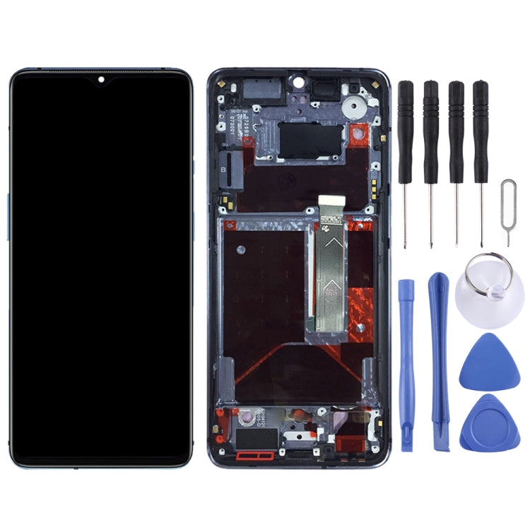 For OnePlus 7T HD1901 HD1903 HD1900 HD1905 Digitizer Full Assembly with Frame OEM LCD Screen, For OnePlus 7T(AMOLED)