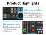 Mixer professionale 5 canali ingressi Bluetooth/USB/Stereo RCA con alimentazione phantom 48V F-5A SP695