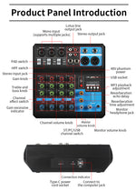 Mixer professionale 5 canali ingressi Bluetooth/USB/Stereo RCA con alimentazione phantom 48V F-5A SP695
